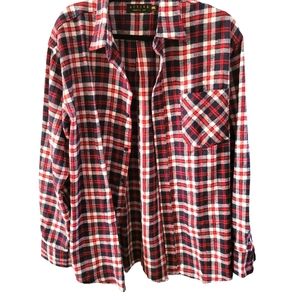 Activa Sports Inc XXL Men's Sports Dark Blue Red Plaid Flannel Long Sleeve